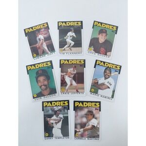 1986 Topps San Diego Padres Baseball Card Lot 8‎ Cards Templeton Hoyt Flannery